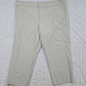 Athleta Womens Size 26 Cream Stellar Straight Crop Pant Casual Summer Boating